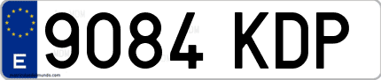 Ejemplo de matrícula de coche ordinaria 9084 KDP