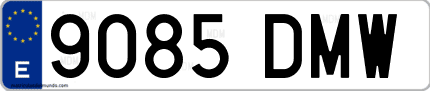 Ejemplo de matrícula de coche ordinaria 9085 DMW