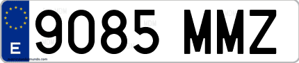 Ejemplo de matrícula de coche ordinaria 9085 MMZ
