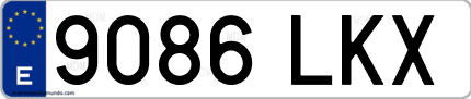 Ejemplo de matrícula de coche ordinaria 9086 LKX