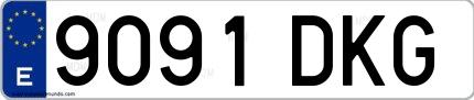 Ejemplo de matrícula española 9091 DKG