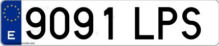 Ejemplo de matrícula española 9091 LPS
