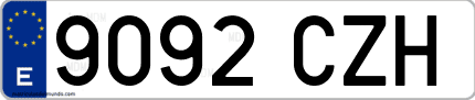 Ejemplo de matrícula de coche ordinaria 9092 CZH