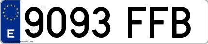 Ejemplo de matrícula española 9093 FFB