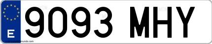 Ejemplo de matrícula española 9093 MHY