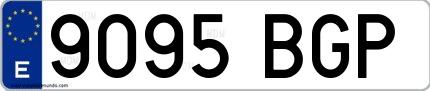 Ejemplo de matrícula española 9095 BGP