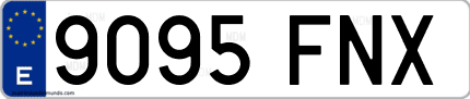 Ejemplo de matrícula de coche ordinaria 9095 FNX