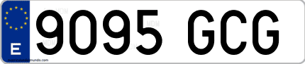 Ejemplo de matrícula de coche ordinaria 9095 GCG