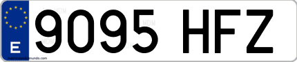 Ejemplo de matrícula de coche ordinaria 9095 HFZ