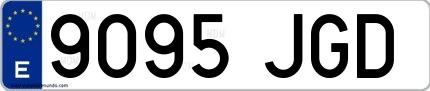 Ejemplo de matrícula española 9095 JGD