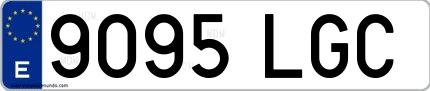 Ejemplo de matrícula española 9095 LGC