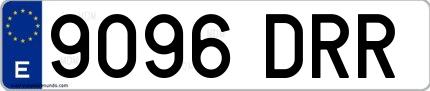 Ejemplo de matrícula española 9096 DRR