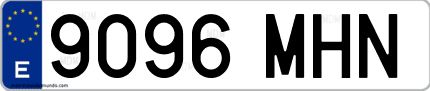 Ejemplo de matrícula de coche ordinaria 9096 MHN