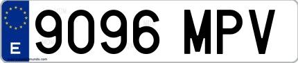 Ejemplo de matrícula española 9096 MPV