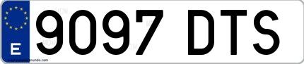 Ejemplo de matrícula española 9097 DTS