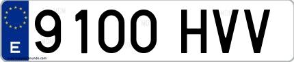 Ejemplo de matrícula española 9100 HVV