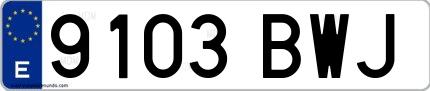 Ejemplo de matrícula española 9103 BWJ