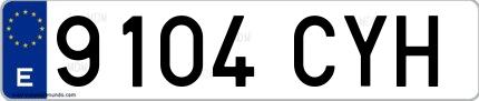 Ejemplo de matrícula española 9104 CYH
