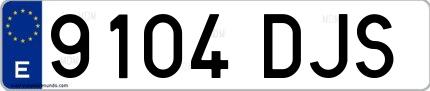 Ejemplo de matrícula española 9104 DJS