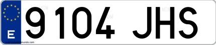 Ejemplo de matrícula española 9104 JHS