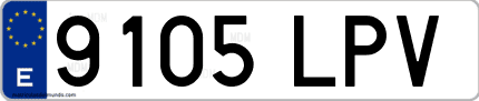 Ejemplo de matrícula de coche ordinaria 9105 LPV
