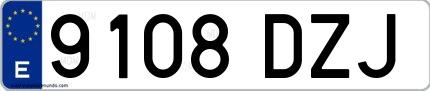 Ejemplo de matrícula española 9108 DZJ