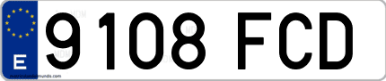 Ejemplo de matrícula de coche ordinaria 9108 FCD