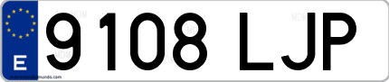 Ejemplo de matrícula de coche ordinaria 9108 LJP
