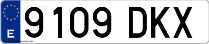Ejemplo de matrícula de coche ordinaria 9109 DKX
