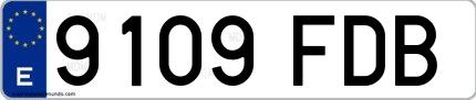 Ejemplo de matrícula española 9109 FDB