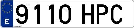 Ejemplo de matrícula española 9110 HPC