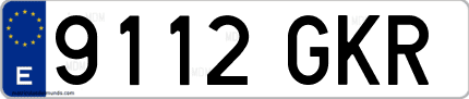 Ejemplo de matrícula de coche ordinaria 9112 GKR