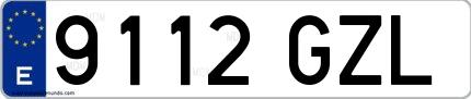 Ejemplo de matrícula española 9112 GZL