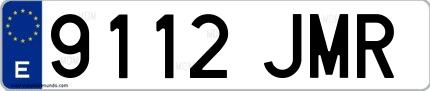 Ejemplo de matrícula española 9112 JMR
