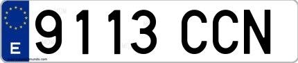 Ejemplo de matrícula española 9113 CCN