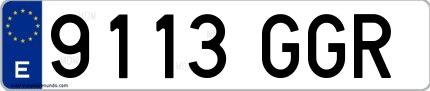 Ejemplo de matrícula española 9113 GGR