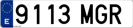 Ejemplo de matrícula española 9113 MGR