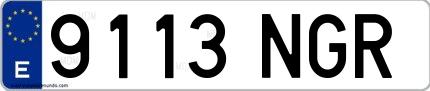 Ejemplo de matrícula española 9113 NGR