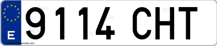 Ejemplo de matrícula de coche ordinaria 9114 CHT