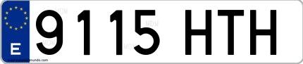 Ejemplo de matrícula española 9115 HTH