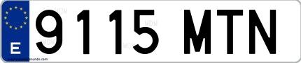 Ejemplo de matrícula española 9115 MTN