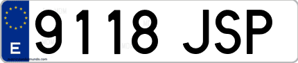 Ejemplo de matrícula de coche ordinaria 9118 JSP