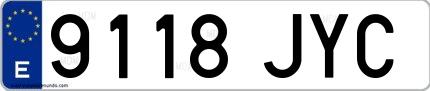 Ejemplo de matrícula española 9118 JYC
