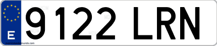 Ejemplo de matrícula de coche ordinaria 9122 LRN