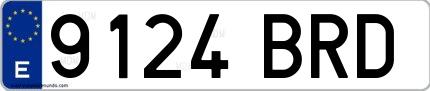 Ejemplo de matrícula española 9124 BRD