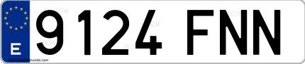 Ejemplo de matrícula española 9124 FNN