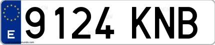 Ejemplo de matrícula española 9124 KNB