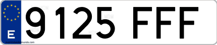 Ejemplo de matrícula de coche ordinaria 9125 FFF