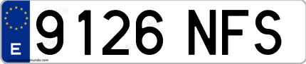 Ejemplo de matrícula de coche ordinaria 9126 NFS