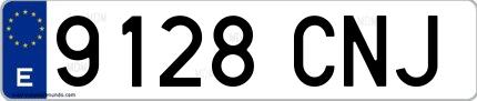 Ejemplo de matrícula española 9128 CNJ